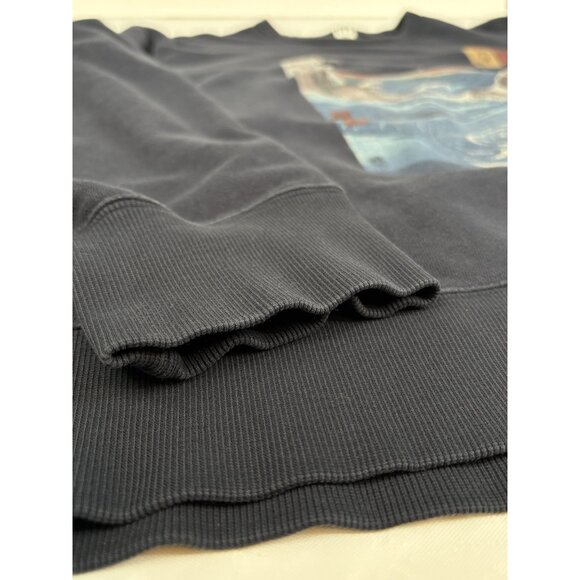 Uniqlo Sweatshirt The Wave Japan Men’s XXL Navy Blue Museum of Fine Arts Boston - Picture 7 of 13